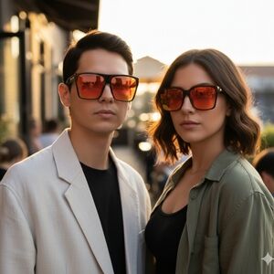 New Oversized Flat Top Trendy Square Trapezoid Shape Fashion Unisex Sung…